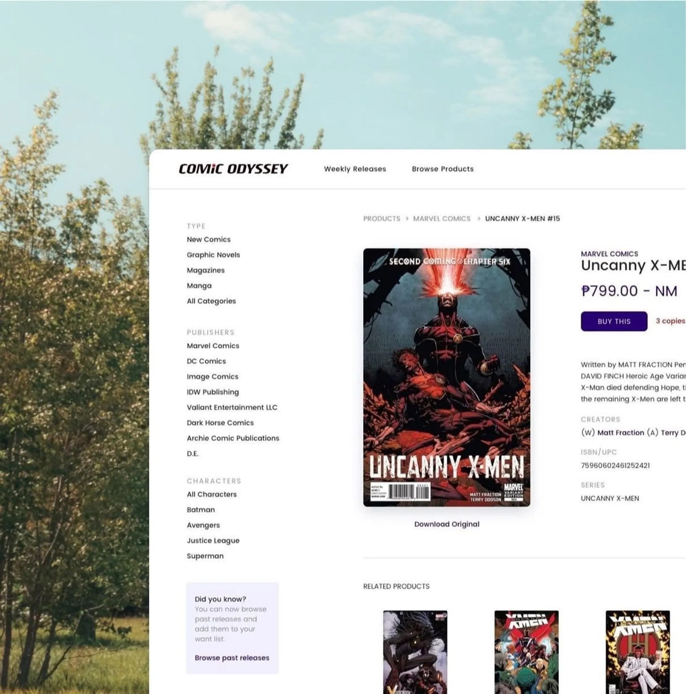 A screenshot of the website